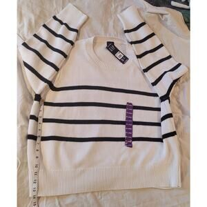 Gap Black & White Striped Heavy Sweater 100% Cotton NWT XXL